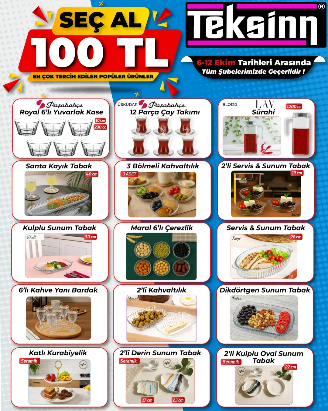 SEÇ AL 100 TL 6-12 EKİM TARİHLERİ ARASINDA GEÇERLİDİR